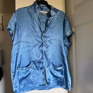 Victoria’s Secret Silk Pajama Button Up Top
